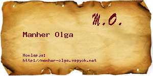 Manher Olga névjegykártya